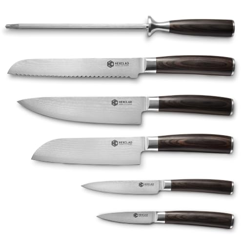 Espresso 6 Piece Japanese Damascus Stainless Steel Knife Set (6 Count)