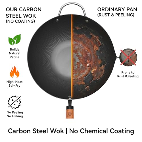 Flat Bottom Wok Pan (12.6 inch / 15.2inch)