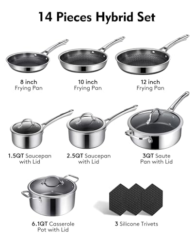 Pots and Pans Set Non Stick (14 Count)