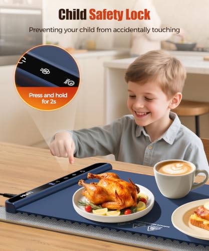 Warming Mat for Food (Dark Blue / 26x15 Inch)