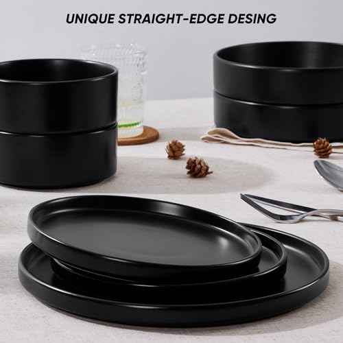 Black Dinnerware Sets with Pasta Bowls