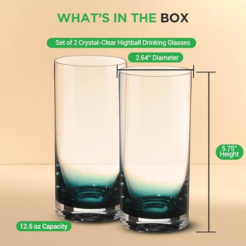 12.5oz Highball Drinking Glasses (2 Count)