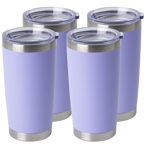 20oz Stainless Steel Tumblers Bulk (Light Purple-A / 4 Count (Pack of 1))