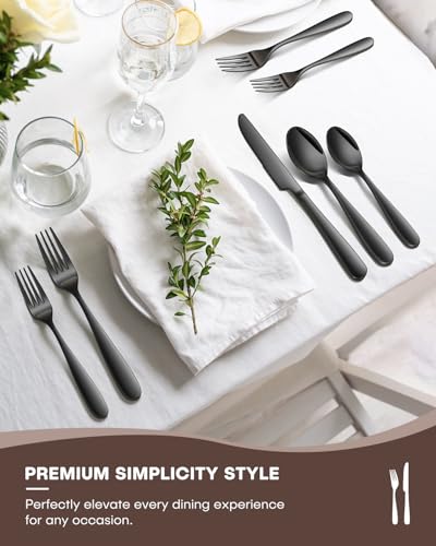 30 Pieces Black Silverware Set for 6 (30 Count)