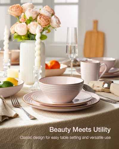 Jupiter Plates and Bowls Sets with Rim (12 Count)