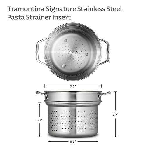 Signature Stainless Steel Pasta Strainer Insert for Pot