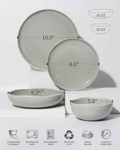 32 Piece Dinnerware Set for 8 with Pasta Bowls