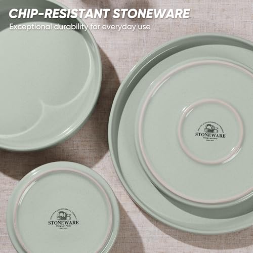 8 Piece Stoneware Dinnerware Sets with Pasta Bowls (8 Count)