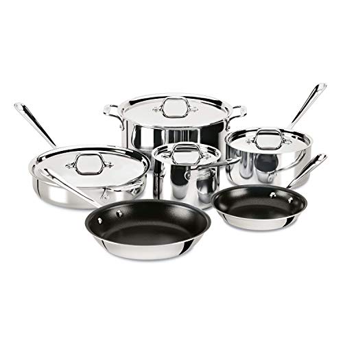 D3 3 Ply Stainless Steel Non Stick Cookware Set 10 Piece
