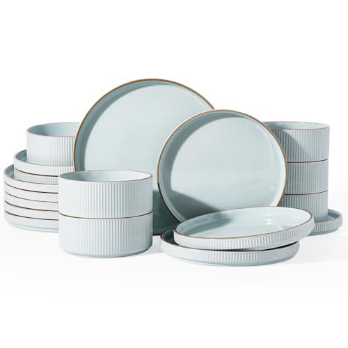 Stoneware Dishes Dinnerware Sets for 6 (18 Count)