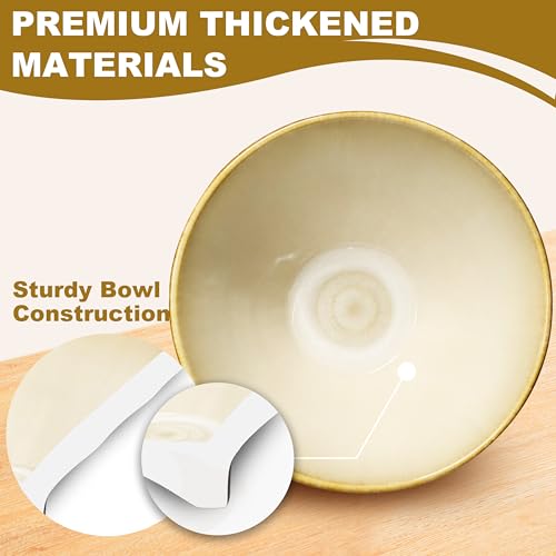 8 Inch 2 Sets Ceramic Ramen Bowl (E:Yellow / 8 INCH 2 Set)