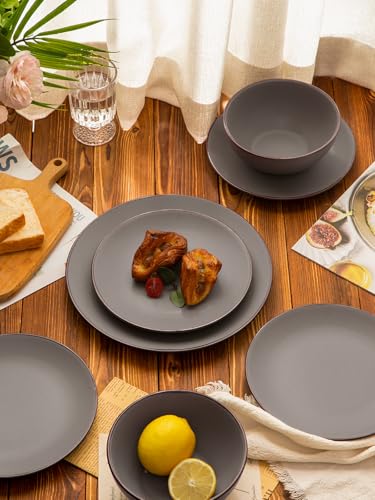 Venus Plates and Bowls Sets (Dark Gray / Serves 4 (12pc))
