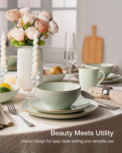 Jupiter Plates and Bowls Sets with Rim (12 Count)