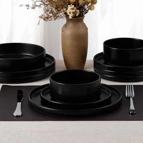 Black Dinnerware Sets for 8 (24 Count)