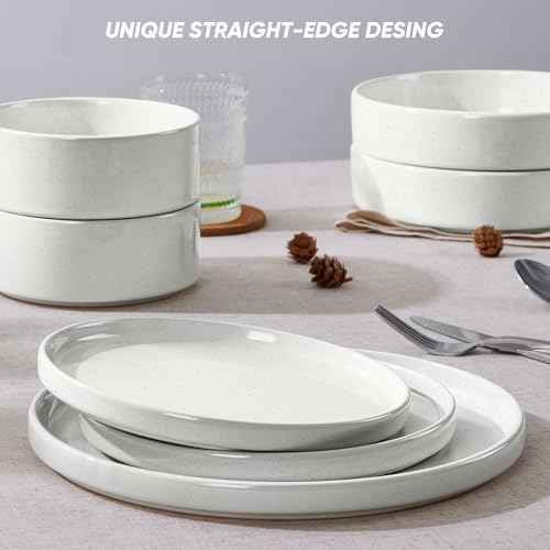 24 Piece Stoneware Dinnerware Sets with Pasta Bowls (24 Count)