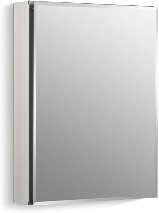 Kohler CB-CLC2026FS Frameless Bathroom Mirror Medicine Cabinet, Single Door, Rectangular Beveled Edge Frame, Bathroom Cabinet Mirror, Adjustable Shelves, 20 in. W x 26 in. H