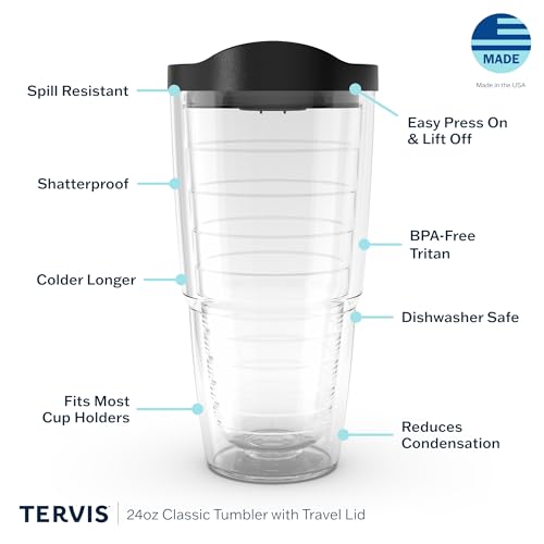 Inkreel Coral Stretch Made in USA Double Walled Insulated Tumbler Travel Cup Keeps Drinks Cold & Hot (24oz / Classic)