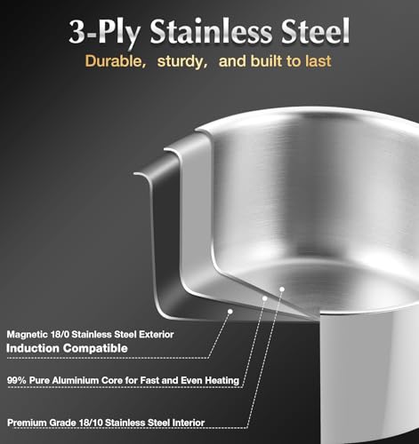 Tri Ply Stainless Steel Cookware Set 10 Piece