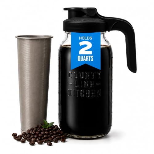 64oz Cold Brew Coffee Maker with Leak Proof Lid (64 oz / Black)