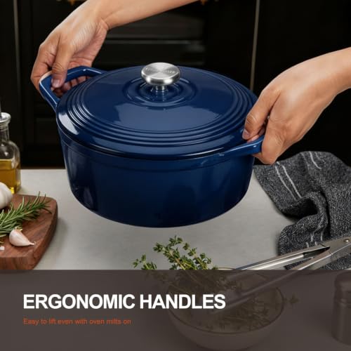 Enameled Cast Iron Dutch Oven (5.5 Quart / Midnight Sapphire)