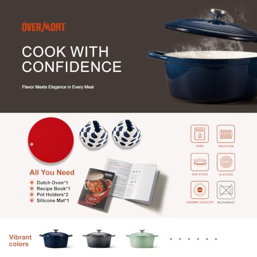 Enameled Cast Iron Dutch Oven (5.5 Quart / Midnight Sapphire)