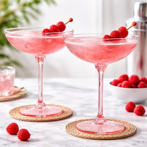 24 Pcs Plastic Coupe Glasses 9 oz Disposable Martini Glasses for Cocktails (24 Count)