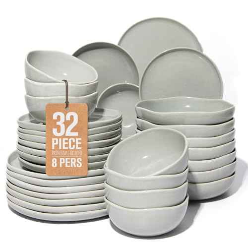 32 Piece Dinnerware Set for 8 with Pasta Bowls