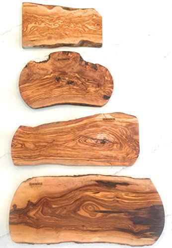 16" Rustic Handmade Olive Wood Bark Edge Charcuterie Board by Orchard Hardwoods
