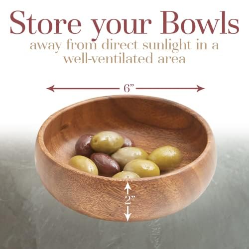 Woodard & Charles Acacia Wood Snack Serving Bowl (6" x 2" Pack of 72)