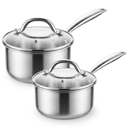 Tri Ply Stainless Steel Pot 1.5Qt & 2.5Qt with Lids