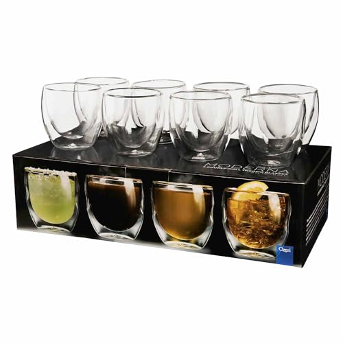 Moderna Artisan Series Double Wall 8 oz Beverage Glasses (8 Ounces)