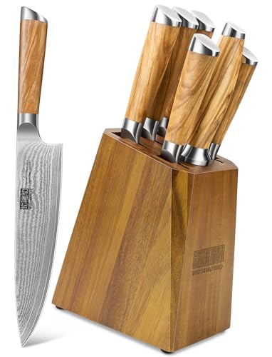 Damascus Knife Block Set 7PCS (7 Count)