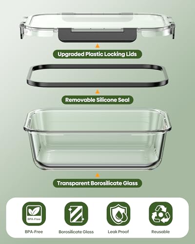 40 PCS Glass Food Storage Containers with Lids (40 PCS)