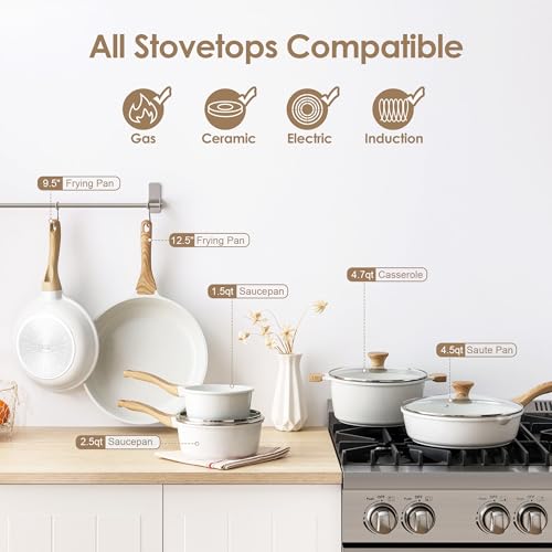 16Pcs Ceramic Cookware Set Non toxic