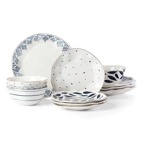 Blue Bay 12 Piece Dinnerware Set (12-Piece Dinnerware Set (Dessert), Ikat)
