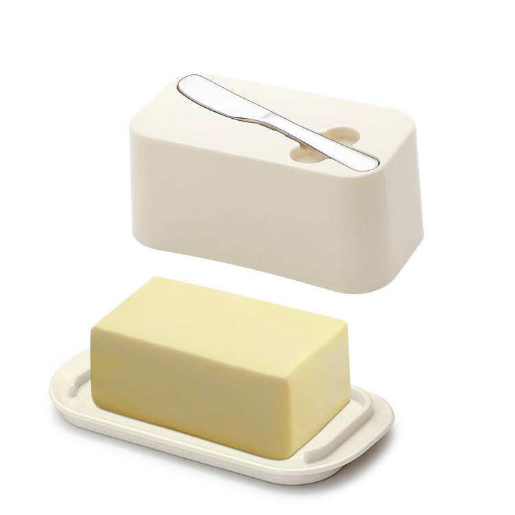 Butter Dish with Lid for Countertop and Refrigerator Door Shelf with Butter Spreader Knife