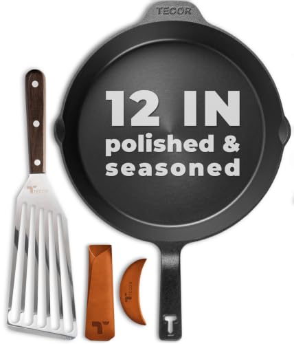 Polished Cast Iron Skillet 12 Inch (BLACK - Polished / 12 Inch / 30,5 cm)
