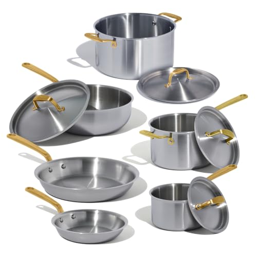 Cookware 10 Piece Stainless Steel Pot and Pan Set