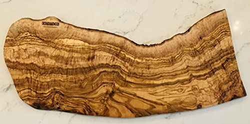 26" Rustic Handmade Olive Wood Bark Edge Charcuterie Board by Orchard Hardwoods