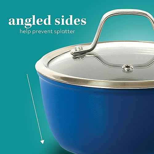 Kitchen Essentials 10 Piece PFA Free Titanium Ceramic Nonstick Interior Forged Aluminum Cookware Pots and Pans Set