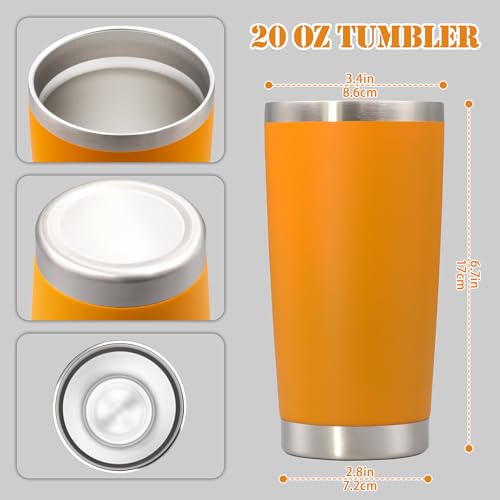 20 oz Tumbler Insulated Tumblers Stainless Steel Coffee Mug (Orange)