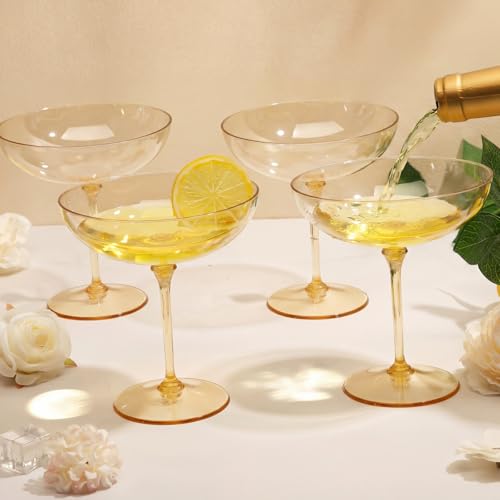 12 Pcs Plastic Coupe Glasses 9 oz Disposable Martini Glasses for Cocktails (12 Count)