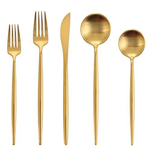 Matte Gold Silverware Set (4 Count)