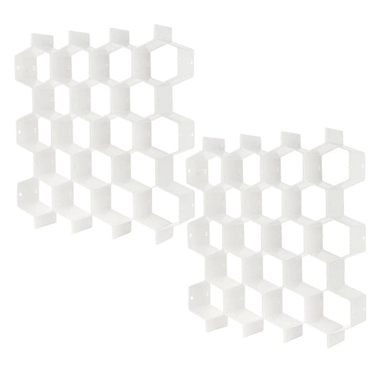 Drawer Divider Organizer 8pcs DIY Plastic Grid Honeycomb Drawer Divider White 2 Pack