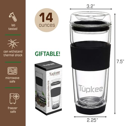Double Wall All Glass Tumbler (Black)