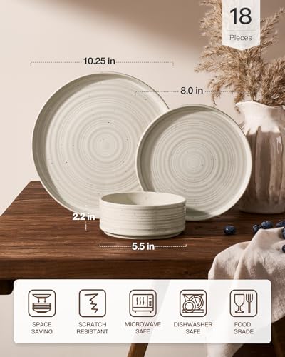 Stoneware Dinnerware Sets for 6 (18 Count)