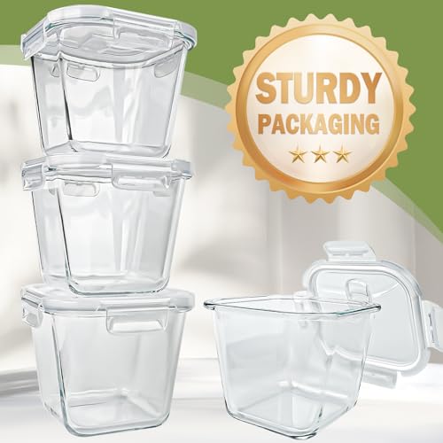 Borosilicate Glass Soup Containers with Lids (Transparent4)