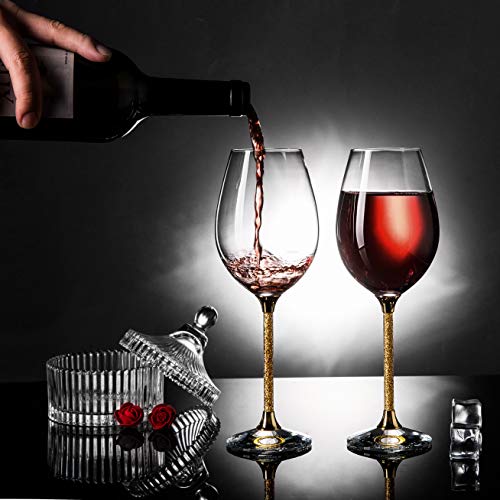 Crystal Gold Foil Wine Glasses Set Lead (2 Count)