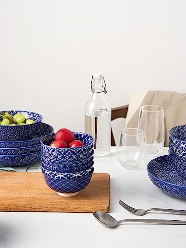 Small Dessert Bowls Set of 6 (Vintage Blue / 10 OZ)
