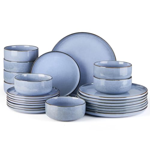 24 Piece Reactive Glaze Dinnerware Sets